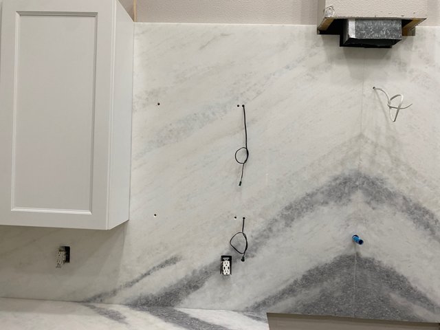 Full-height backsplash detail